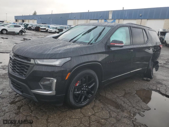 2023 Chevrolet Traverse Premier with VIN 1GNERKKWXPJ121140, listed as a Copart auction lot 84128344 with 54,853 mi miles and Salvage Title. Bid and sale history available at carsss.com. Image 1.