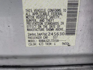 2016 Nissan Altima 2.5 SL with VIN 1N4AL3AP7GC245630, listed as a IAAI auction lot 42081121 with 265,492 mi miles. Bid and sale history available at carsss.com. Image 9.