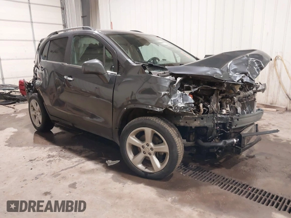 2016 Chevrolet Trax LTZ with VIN 3GNCJRSB1GL123615, listed as a IAAI auction lot 41232062 with 8,500 mi miles. Bid and sale history available at carsss.com. Image 1.