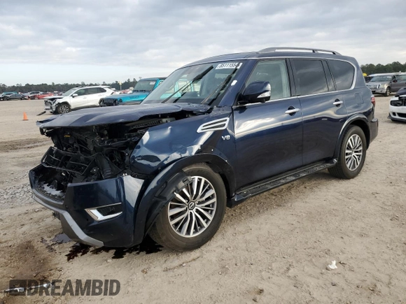 2022 Nissan Armada SL with VIN JN8AY2BDXN9677573, listed as a Copart auction lot 85111554 with 42,637 mi miles and Salvage Title. Bid and sale history available at carsss.com. Image 1.