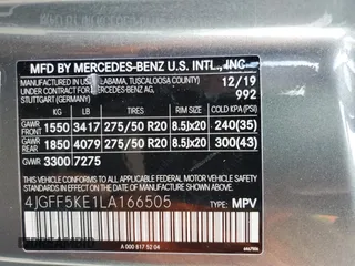 2020 Mercedes-Benz GLS 450 z VIN 4JGFF5KE1LA166505, wystawiony jako Copart lot #57130725 z przebiegiem 93 262 mil mil oraz Czysty tytuł • Clean title. Historia ofert i sprzedaży dostępna na DreamBid. Obrazek 13.