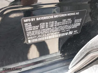 2018 BMW X2 xDrive28i with VIN WBXYJ5C33JEF80454, listed as a IAAI auction lot 41876188 with 34,596 mi miles. Bid and sale history available at carsss.com. Image 9.