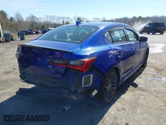2019 Acura ILX w/Premium/A-Spec Pkg with VIN 19UDE2F80KA001840, listed as a IAAI auction lot 41838274 with 55,480 mi miles. Bid and sale history available at carsss.com. Image 4.