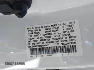2014 Acura RLX Technology with VIN JH4KC1F55EC000427, listed as a IAAI auction lot 42705778 with 135,057 mi miles and . Bid and sale history available at DreamBid. Image 9.