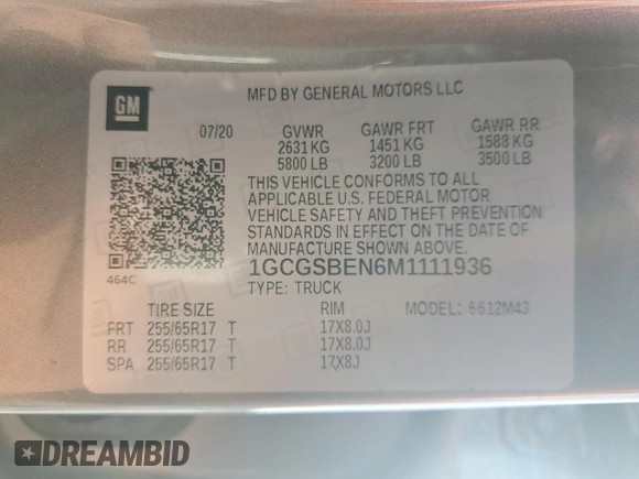 2021 Chevrolet Colorado 2WD Work Truck with VIN 1GCGSBEN6M1111936, listed as a Copart auction lot 56845975 with 38,244 mi miles and Clean title. Bid and sale history available at DreamBid. Image 12.