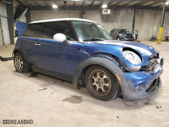 2012 MINI Cooper Hardtop with VIN WMWSU3C52CT369853, listed as a Copart auction lot 46457225 with 0 mi miles and Salvage Title. Bid and sale history available at carsss.com. Image 4.