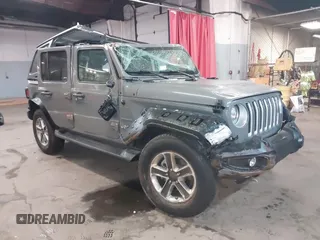 2022 Jeep Wrangler Unlimited Sahara with VIN 1C4HJXENXNW251089, listed as a IAAI auction lot 41728817 with 48,438 mi miles and . Bid and sale history available at DreamBid. Image 1.