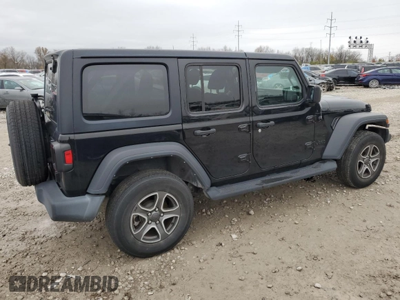 2022 Jeep Wrangler Unlimited Sport with VIN 1C4HJXDN4NW144864, listed as a Copart auction lot 81532584 with 34,830 mi miles and Salvage Title. Bid and sale history available at DreamBid. Image 3.