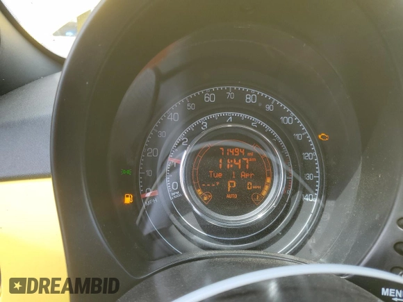 2013 FIAT 500 Sport with VIN 3C3CFFBR2DT739877, listed as a Copart auction lot 50648455 with 71,494 mi miles and Salvage Title. Bid and sale history available at carsss.com. Image 9.