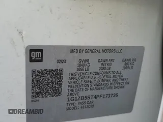 2023 Chevrolet Malibu LS with VIN 1G1ZB5ST4PF173736, listed as a Copart auction lot 46333825 with Not Provided miles and Salvage Title. Bid and sale history available at DreamBid. Image 12.
