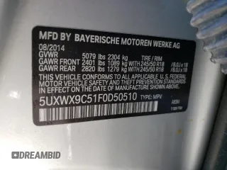 2015 BMW X3 xDrive28i with VIN 5UXWX9C51F0D50510, listed as a Copart auction lot 41821105 with 111,786 mi miles and Salvage Title. Bid and sale history available at carsss.com. Image 13.