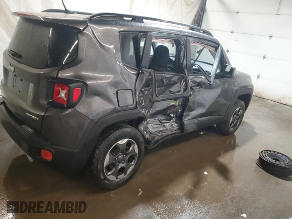 2017 Jeep Renegade Sport with VIN ZACCJBAB9HPF67335, listed as a Copart auction lot 57767265 with 95,431 mi miles and Salvage title. Bid and sale history available at DreamBid. Image 3.