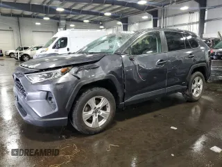 2020 Toyota RAV4 Hybrid XLE with VIN JTMRWRFVXLD072320, listed as a Copart auction lot 57258705 with 77,585 mi miles and Salvage title. Bid and sale history available at DreamBid. Image 1.