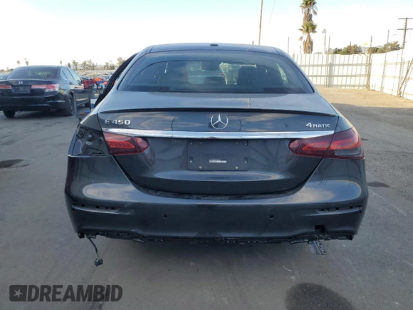 2023 Mercedes-Benz E 450 with VIN W1KZF5KB6PB185502, listed as a Copart auction lot 85794934 with 8,351 mi miles and Salvage Title. Bid and sale history available at DreamBid. Image 6.