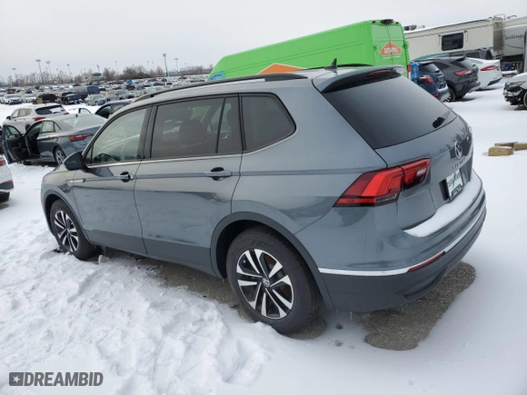2024 Volkswagen Tiguan S with VIN 3VVFB7AXXRM157734, listed as a Copart auction lot 44740085 with 0 mi miles and Salvage Title. Bid and sale history available at carsss.com. Image 2.