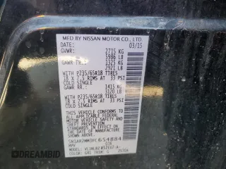 2015 Nissan Pathfinder SL с VIN 5N1AR2MM3FC654884, выставлен на аукционе Copart как лот 53986415 с пробегом 179 130 миль миль и На запчасти • Non repairable. История ставок и продаж доступна на DreamBid. Изображение 13.