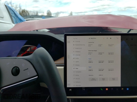 2022 Tesla Model S with VIN 5YJSA1E5XNF469508, listed as a Copart auction lot 48967223 with 6,546 mi miles and Salvage Title. Bid and sale history available at DreamBid. Image 9.