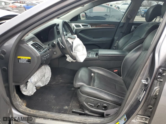 2015 Hyundai Genesis 3.8L with VIN KMHGN4JEXFU071107, listed as a Copart auction lot 47771185 with 82,060 mi miles and Salvage Title. Bid and sale history available at carsss.com. Image 7.