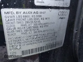 2008 Audi Q7 Premium with VIN WA1EV74L18D021295, listed as a IAAI auction lot 42653108 with 137,054 mi miles and . Bid and sale history available at DreamBid. Image 9.