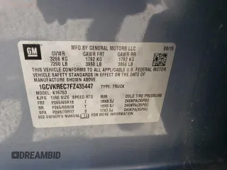 2015 Chevrolet Silverado 1500 LT with VIN 1GCVKREC7FZ435447, listed as a Copart auction lot 54519515 with 124,881 mi miles and Salvage Title. Bid and sale history available at DreamBid. Image 12.