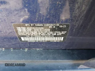 2023 Subaru WRX with VIN JF1VBAA62P9818074, listed as a IAAI auction lot 40939849 with 15,217 mi miles and . Bid and sale history available at DreamBid. Image 9.