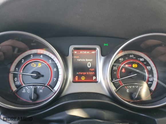 2017 Dodge Journey Crossroad Plus with VIN 3C4PDCGGXHT601406, listed as a Copart auction lot 42246095 with 91,740 mi miles and Salvage Title. Bid and sale history available at carsss.com. Image 9.