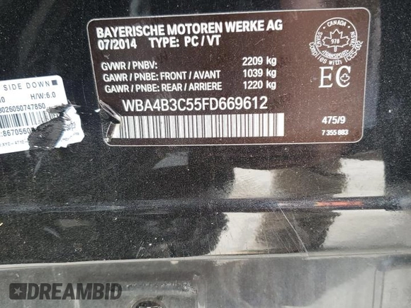 2015 BMW 4 Series 435i xDrive z VIN WBA4B3C55FD669612, wystawiony jako Copart lot #71537464 z przebiegiem 89 676 mil mil oraz Szkoda całkowita • Salvage title. Historia ofert i sprzedaży dostępna na DreamBid. Obrazek 13.