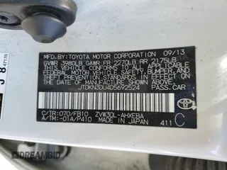2013 Toyota Prius One with VIN JTDKN3DU4D5692524, listed as a Copart auction lot 66144315 with 259,467 mi miles and Clean title. Bid and sale history available at DreamBid. Image 12.