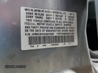 2010 Honda Fit with VIN JHMGE8H24AS013097, listed as a Copart auction lot 53167225 with 151,589 mi miles and Salvage Title. Bid and sale history available at carsss.com. Image 12.