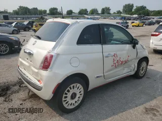 2012 FIAT 500 Lounge with VIN 3C3CFFCR9CT127351, listed as a Copart auction lot 59026495 with 78,147 mi miles and Salvage title. Bid and sale history available at DreamBid. Image 3.