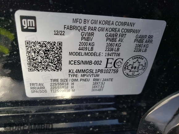 2023 Buick Encore GX Essence z VIN KL4MMGSL1PB102759, wystawiony jako Copart lot #89162915 z przebiegiem 15 799 mil mil oraz Szkoda całkowita • Salvage title. Historia ofert i sprzedaży dostępna na DreamBid. Obrazek 14.