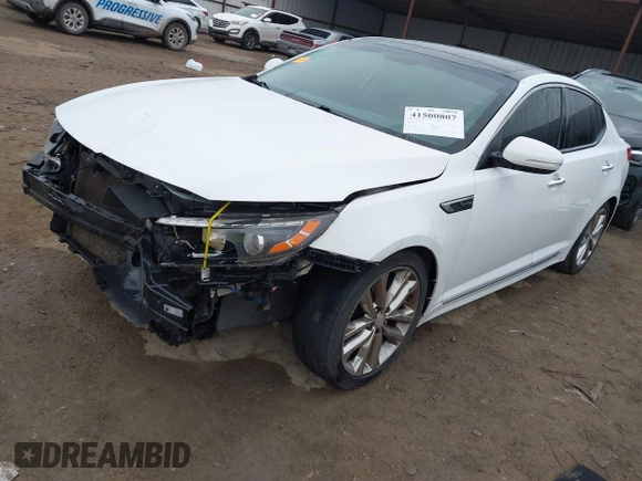 2015 Kia Optima SX Turbo with VIN 5XXGR4A67FG443719, listed as a IAAI auction lot 41500807 with 235,512 mi miles. Bid and sale history available at carsss.com. Image 18.