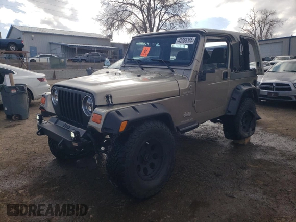 2005 Jeep Wrangler Sport with VIN 1J4FA49S95P311101, listed as a Copart auction lot 42558365 with 108,272 mi miles and Salvage Title. Bid and sale history available at carsss.com. Image 1.