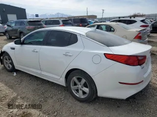 2015 Kia Optima LX with VIN 5XXGM4A74FG354536, listed as a Copart auction lot 52015025 with 26,191 mi miles and Salvage Title. Bid and sale history available at carsss.com. Image 2.