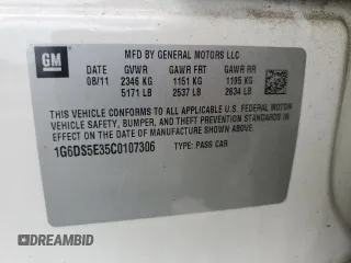 2012 Cadillac CTS Premium with VIN 1G6DS5E35C0107306, listed as a Copart auction lot 57486615 with 149,012 mi miles and Salvage title. Bid and sale history available at DreamBid. Image 12.