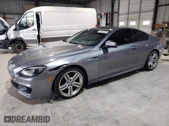 2015 BMW 6 Series 650i xDrive z VIN WBAYM1C53FD325311, wystawiony jako Copart lot #59563355 z przebiegiem 157 675 mil mil oraz Czysty tytuł • Clean title. Historia ofert i sprzedaży dostępna na DreamBid. Obrazek 1.