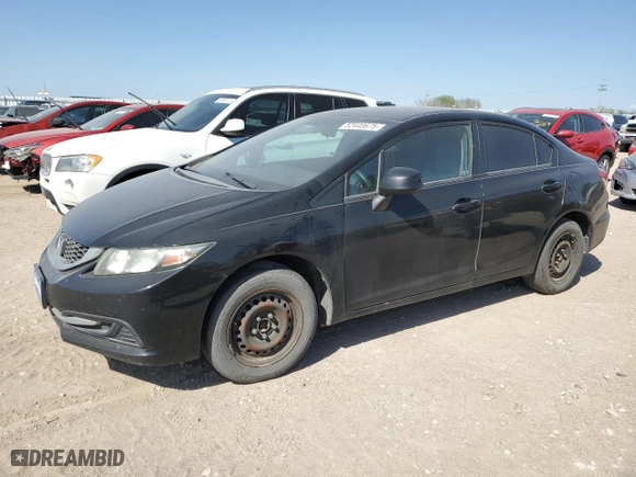 2013 Honda Civic Sdn LX with VIN 19XFB2F5XDE228412, listed as a Copart auction lot 52448675 with 362,372 mi miles and Clean Title. Bid and sale history available at carsss.com. Image 1.