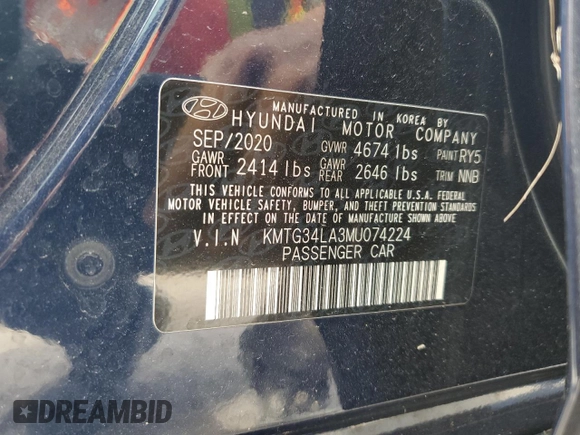 2021 Genesis G70 2.0T z VIN KMTG34LA3MU074224, wystawiony jako Copart lot #86339864 z przebiegiem 38 171 mil mil oraz Nie do naprawy • Non repairable. Historia ofert i sprzedaży dostępna na DreamBid. Obrazek 13.