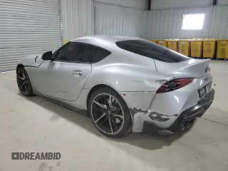 2021 Toyota GR Supra 3.0 with VIN WZ1DB0C04MW045065, listed as a Copart auction lot 46002785 with 0 mi miles and Salvage Title. Bid and sale history available at carsss.com. Image 2.