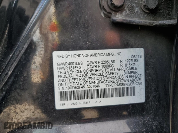 2018 Acura ILX Special Edition with VIN 19UDE2F45JA007046, listed as a Copart auction lot 82241614 with 103,383 mi miles and Salvage Title. Bid and sale history available at carsss.com. Image 13.