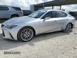 2022 Lexus IS with VIN JTHDA1D22N5120116, listed as a Copart auction lot 43250735 with 5,976 mi miles and Salvage Title. Bid and sale history available at carsss.com. Image 1.