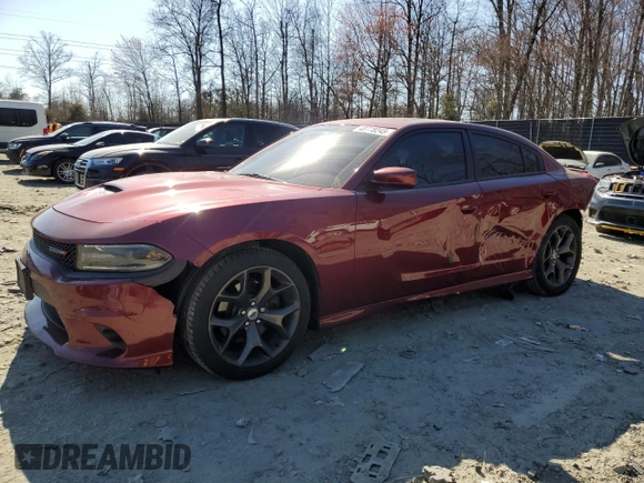 2019 Dodge Charger GT with VIN 2C3CDXHG3KH754458, listed as a Copart auction lot 48778245 with 76,256 mi miles and Salvage Title. Bid and sale history available at DreamBid. Image 1.