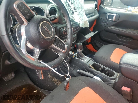 2018 Jeep Wrangler Unlimited Sahara with VIN 1C4HJXEG1JW175936, listed as a Copart auction lot 55610375 with 39,479 mi miles and Salvage title. Bid and sale history available at DreamBid. Image 8.