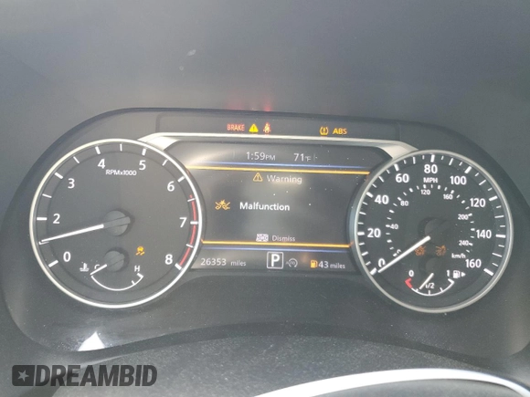 2024 Nissan Sentra SV with VIN 3N1AB8CV2RY275525, listed as a Copart auction lot 52139725 with 26,353 mi miles and Salvage Title. Bid and sale history available at DreamBid. Image 9.