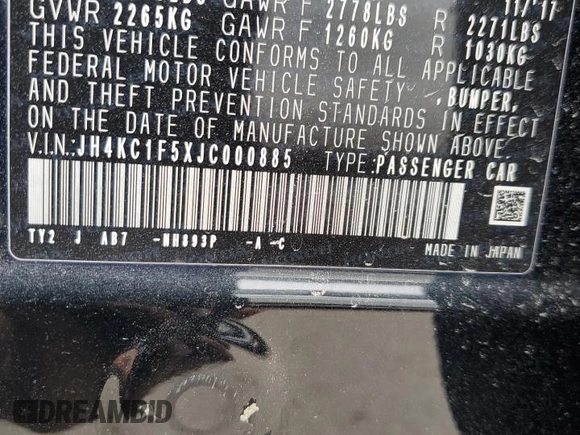 2018 Acura RLX Technology z VIN JH4KC1F5XJC000885, wystawiony jako Copart lot #47565255 z przebiegiem 101 837 mil mil oraz Szkody całkowita. Historia ofert i sprzedaży dostępna na DreamBid. Obrazek 12.