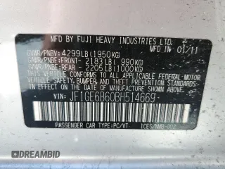 2011 Subaru Impreza Premium with VIN JF1GE6B60BH514669, listed as a Copart auction lot 56294893 with Not provided miles and Salvage title. Bid and sale history available at DreamBid. Image 15.