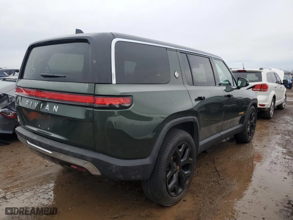 2022 Rivian R1S Launch Edition with VIN 7PDSGABLXNN002875, listed as a Copart auction lot 46298585 with 0 mi miles and Salvage Title. Bid and sale history available at carsss.com. Image 3.