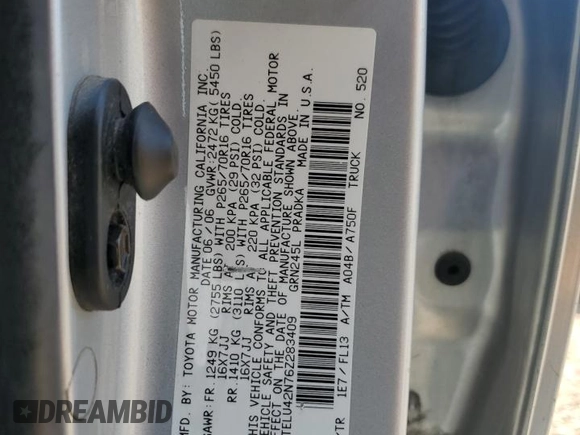 2006 Toyota Tacoma with VIN 5TELU42N76Z283409, listed as a Copart auction lot 61391785 with 77,799 mi miles and Salvage title. Bid and sale history available at DreamBid. Image 12.