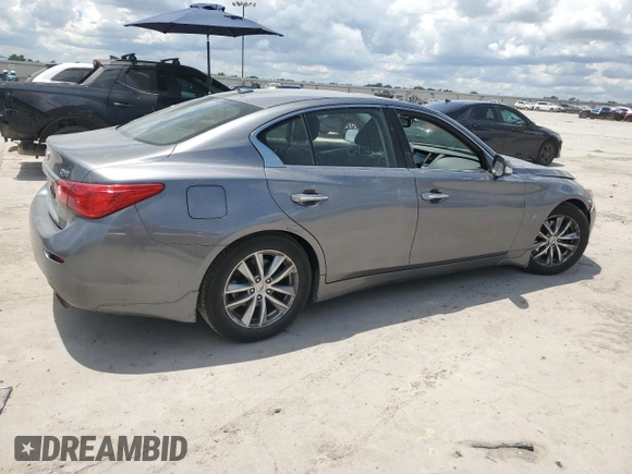 2014 Infiniti Q50 with VIN JN1BV7AP4EM686822, listed as a Copart auction lot 56568735 with 96,133 mi miles and Salvage title. Bid and sale history available at DreamBid. Image 3.