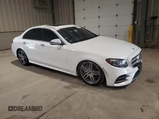 2018 Mercedes-Benz E 300 with VIN WDDZF4JB7JA314257, listed as a Copart auction lot 54071805 with 76,658 mi miles and Salvage title. Bid and sale history available at DreamBid. Image 4.